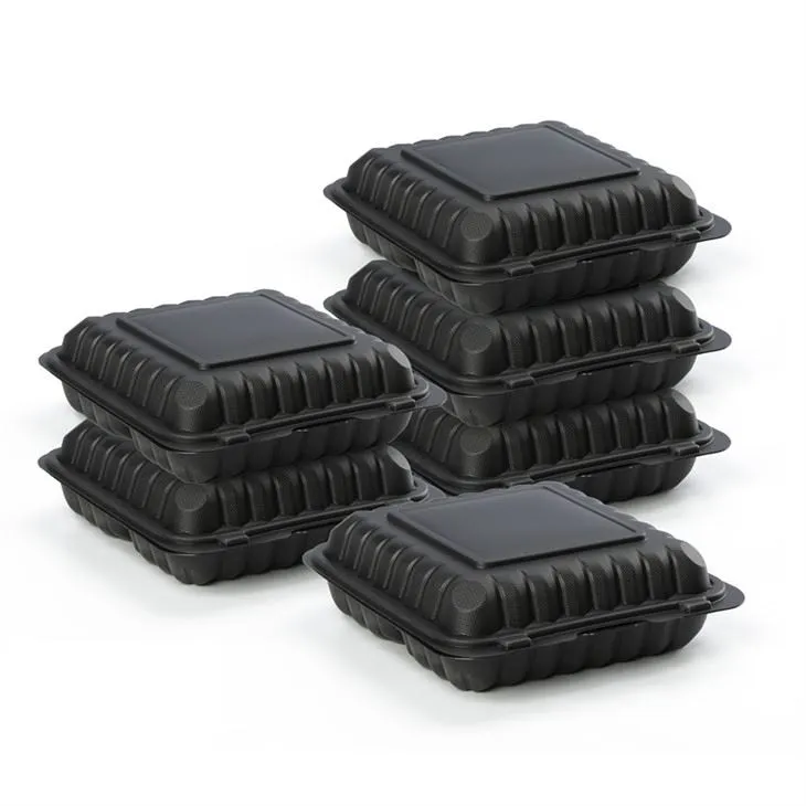 Yuqori sifatli mikroto'lqinli pechda 9x9x3 dyuymli qayta foydalanish mumkin bo'lgan oziq-ovqat mahsulotlarini saqlash uchun Bento qutisi bir martalik ovqat tayyorlash uchun oziq-ovqat idishlari