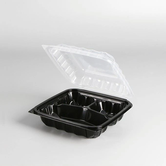 Hot Seller 9x9x1inch Hinged Food Container Microwavable Takeaway Lunch Box Disposable Food Container With Locking Lid
