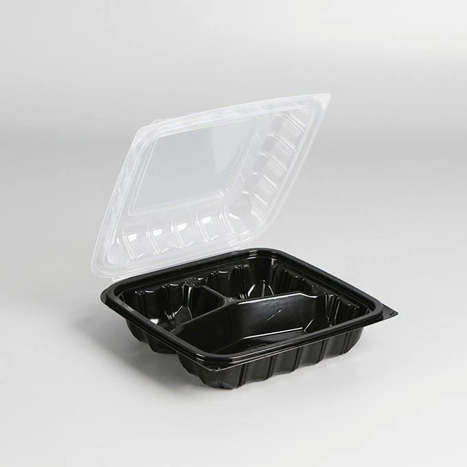 Hot Seller 9x9x1inch Hinged Food Container Microwavable Takeaway Lunch Box Disposable Food Container With Locking Lid