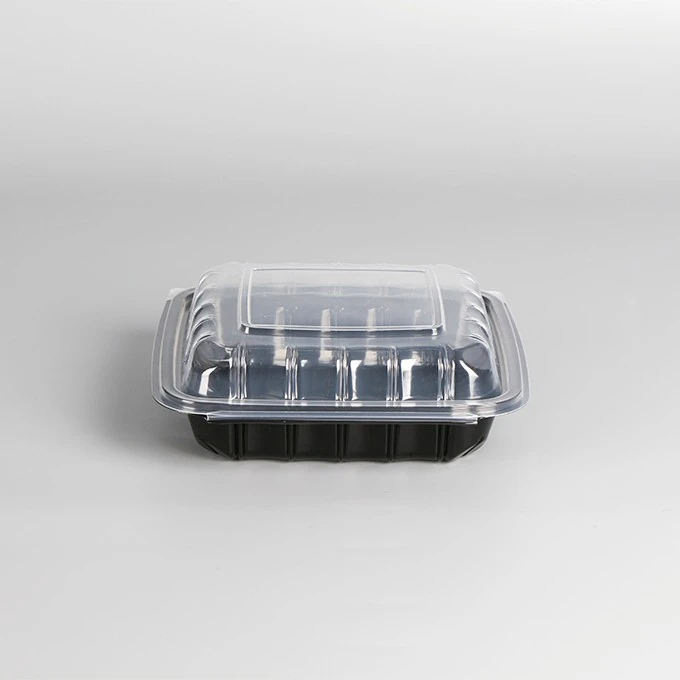 Hot Seller 9x9x1inch Hinged Food Container Microwavable Takeaway Lunch Box Disposable Food Container With Locking Lid