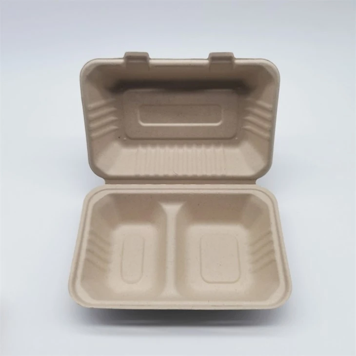 Tabiat qog'oz pulpa shakarqamish oziq-ovqat konteyner Clamshell