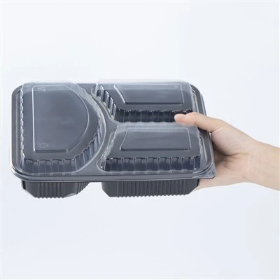 Black Plastic Clamshell Food Containers