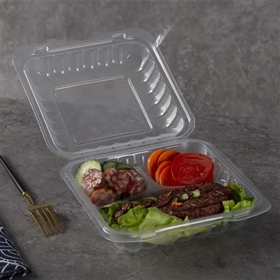 Shaffof plastik Bento qutisi tushlik idishlari bir martalik