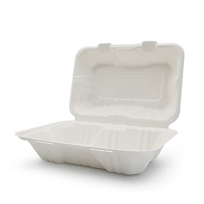 To Go konteynerlari Bagasse menteşeli